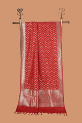 Red Bold Banarasi silk Golden zari Geometric pattern dupatta