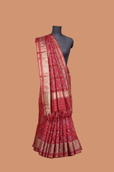 Chanderi Red Patola Pattern Saree