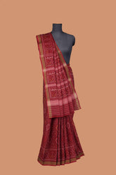 Deep Wine Cotton Patola Saree