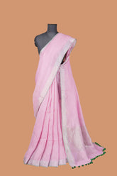 Light Pink Linen Saree