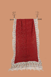 Handwoven and Crafted Red Bandhani Madhubani Dupatta