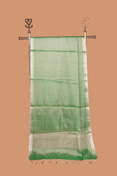 Stunning Weaved Banarasi Tisuee dupatta with Silver Zari Border