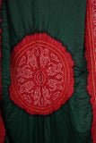 Red and Green Bandhani Ras Mandal Dupatta