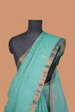 Sky blue Linen jamdani woven saree
