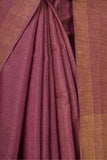 Wine tissue saree with golden zari patta