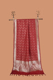 Marron Bold Banarasi Silk Golden Zari Geometric Pattern Dupatta